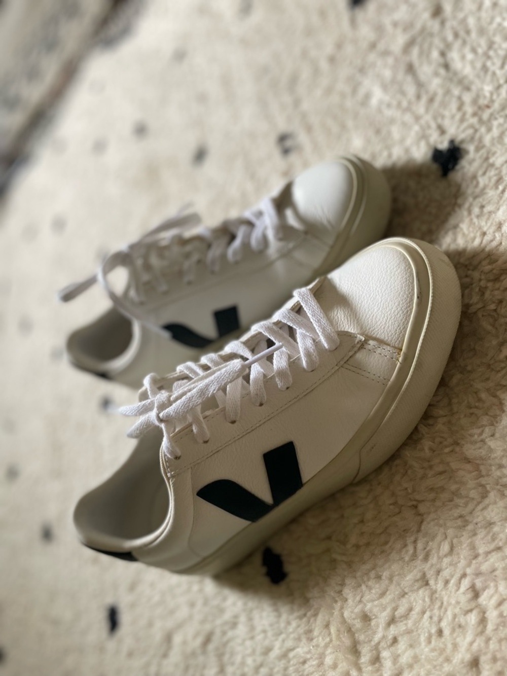 Veja White Low-Top Sneaker with Subtle Off-White Accents